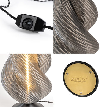Gema 13.5" Mid-Century Coastal Plant-Based PLA 3D Printed Dimmable LED Table Lamp - JONATHAN Y